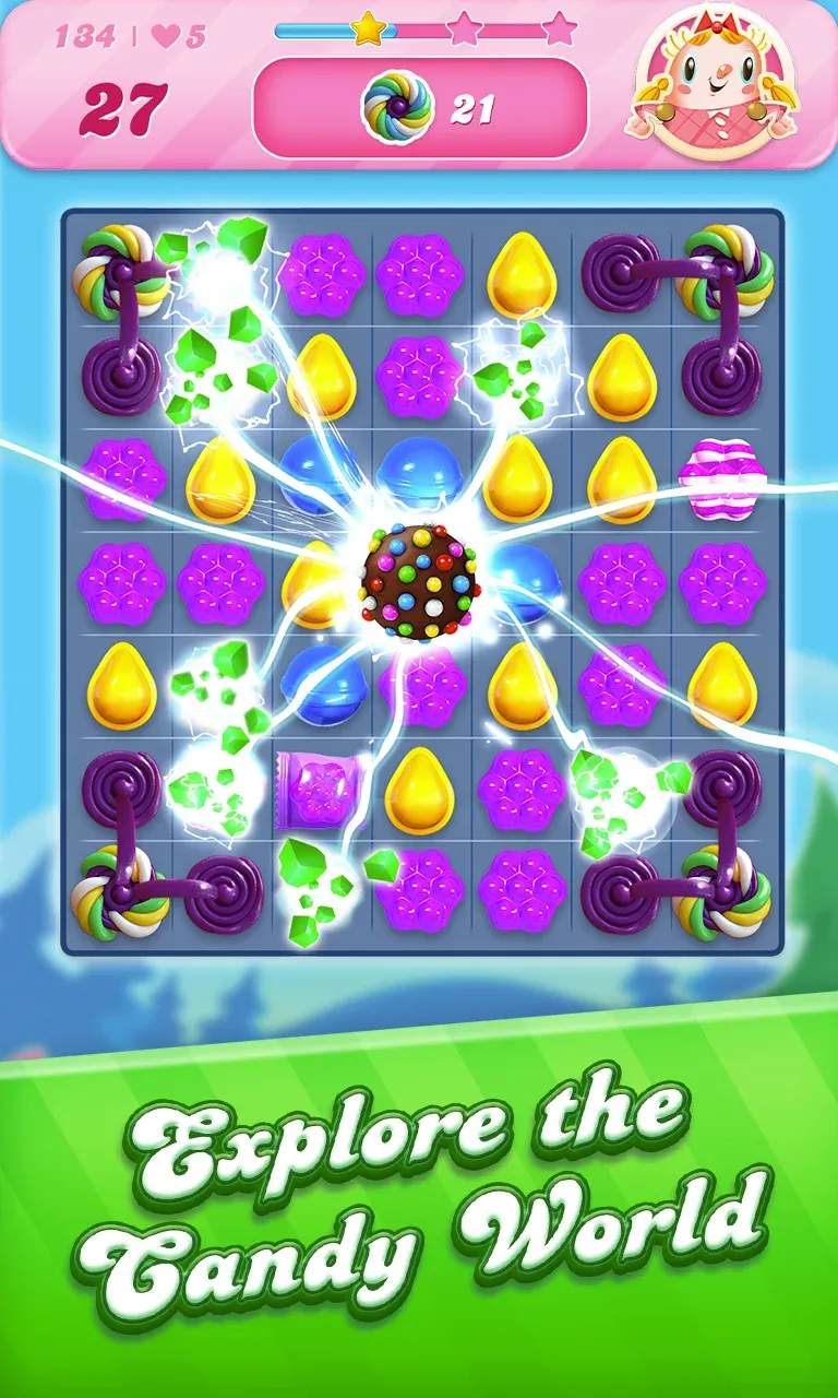 Candy Crush Saga v1.328.0.1 APK Мод (Много жизней) Screenshot 1