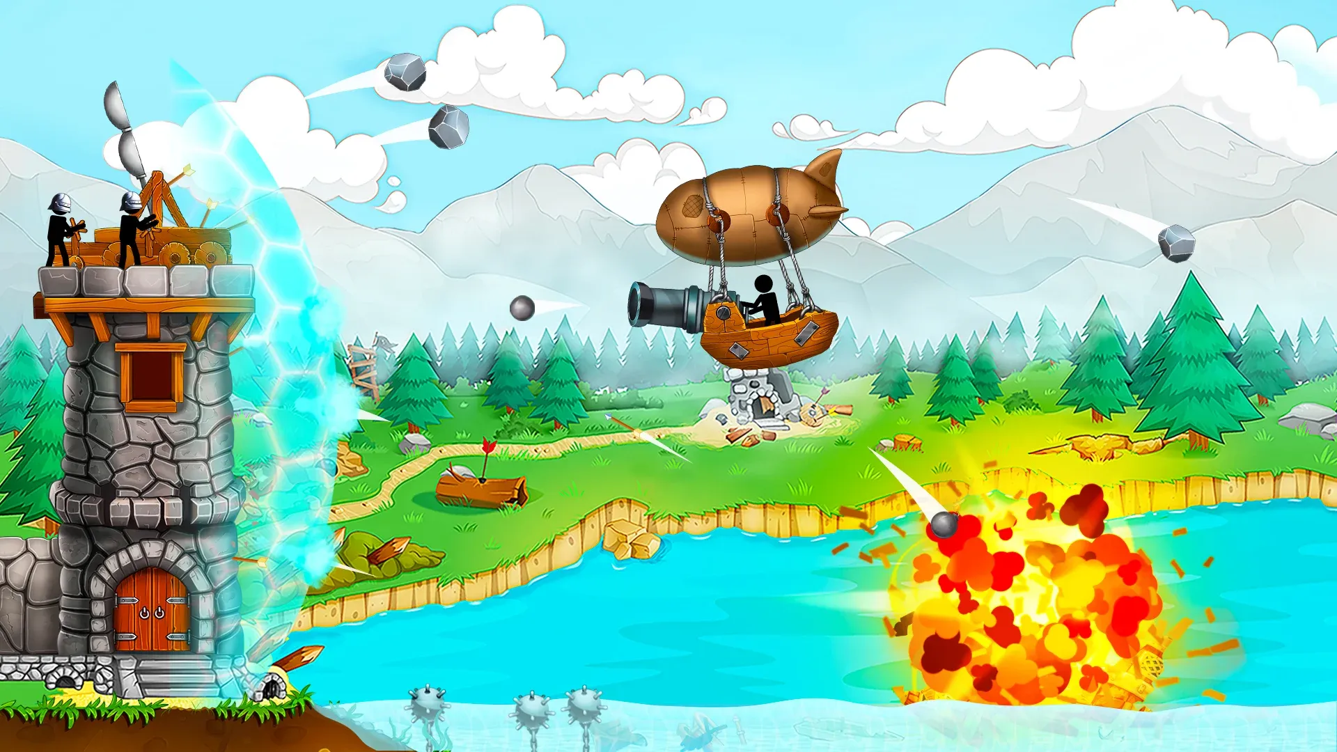 Катапульта: Стикмены Пираты v1.9.0 APK Мод (Много денег) Screenshot 3