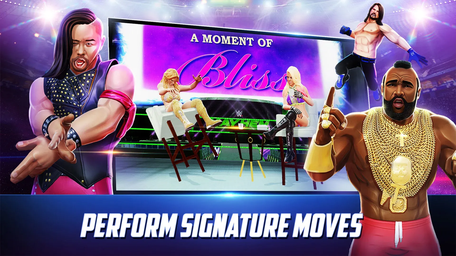 WWE Mayhem v1.81.127 APK Мод (Меню, Один удар, Режим бога, Деньги) Screenshot 2 WWE Mayhem v1.81.127 APK Мод (Меню, Один удар, Режим бога, Деньги) Screenshot 2