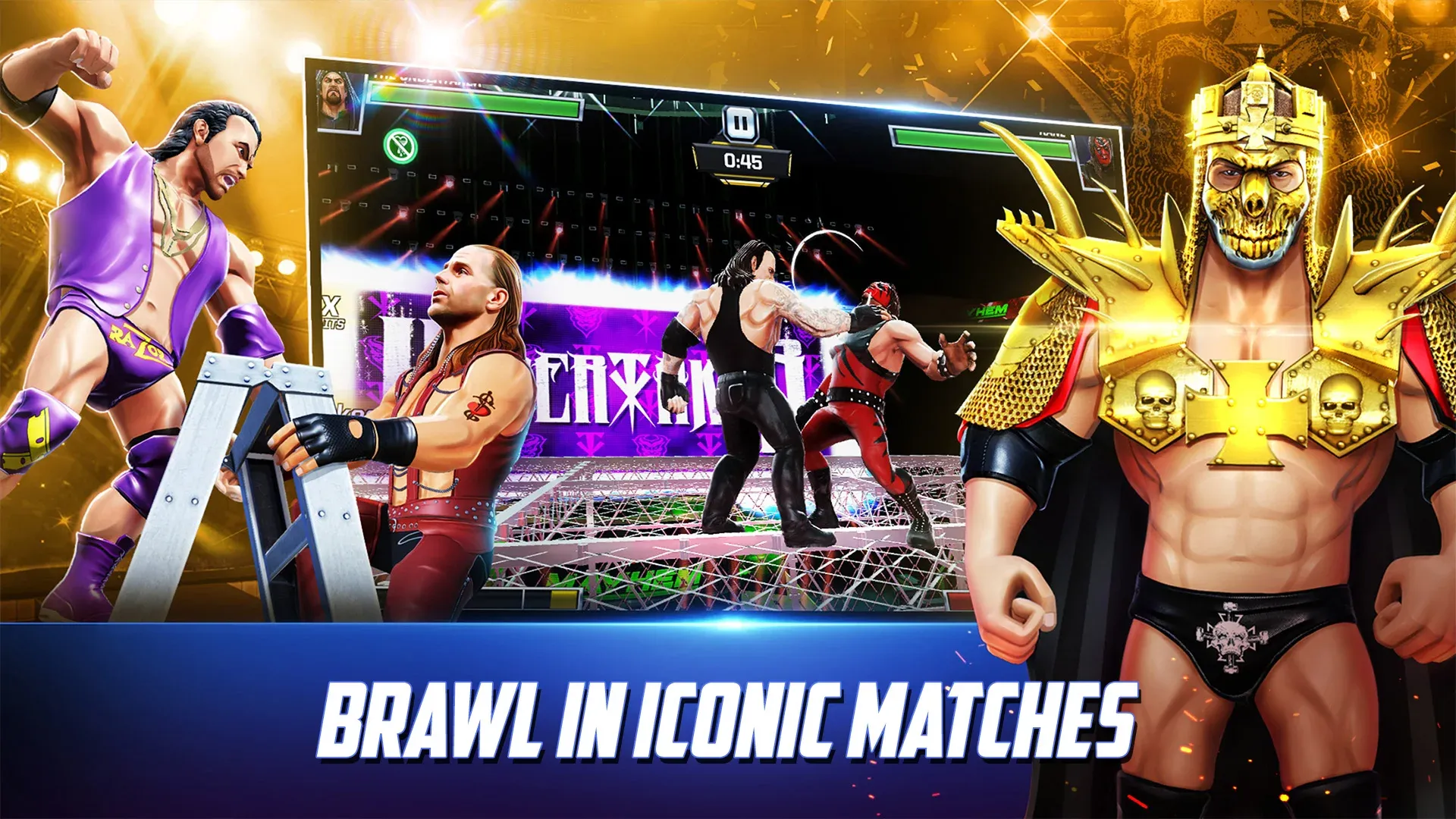 WWE Mayhem v1.81.127 APK Мод (Меню, Один удар, Режим бога, Деньги) Screenshot 4 WWE Mayhem v1.81.127 APK Мод (Меню, Один удар, Режим бога, Деньги) Screenshot 4