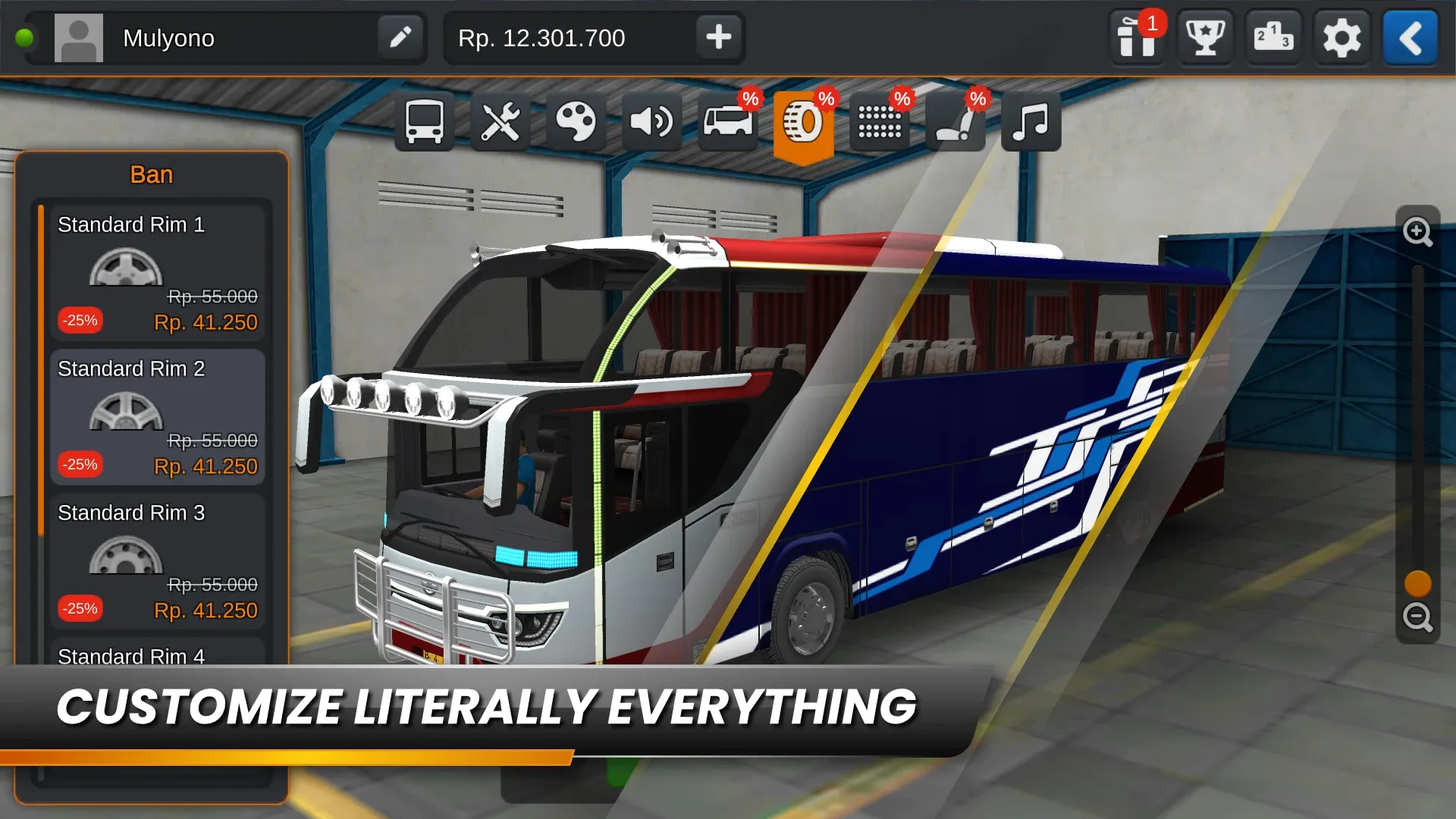 Bus Simulator Indonesia v4.5 APK Мод (Много топлива) Screenshot 3