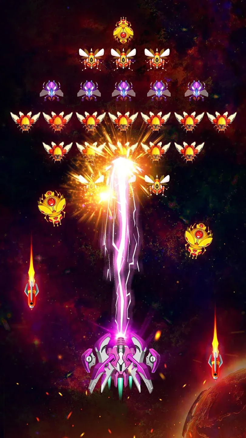 Space Shooter: Galaxy Attack (Premium) v1.979 APK Мод (Меню, Бесплатные покупки, Режим бога) Screenshot 3 Space Shooter: Galaxy Attack (Premium) v1.979 APK Мод (Меню, Бесплатные покупки, Режим бога) Screenshot 3