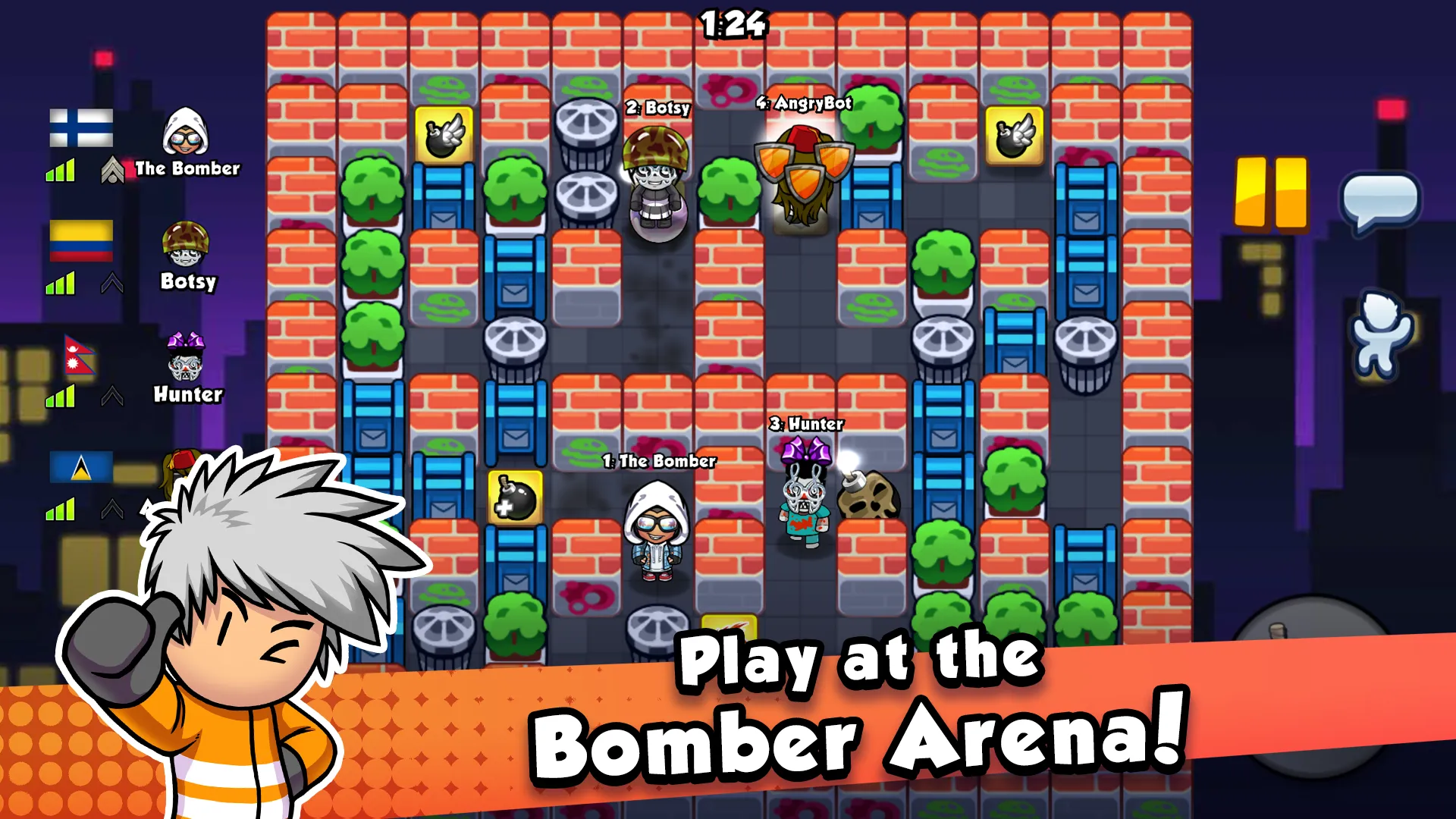 Bomber Friends v6.02 APK Мод (Меню, Skins Unlocked, God Mode) Screenshot 1