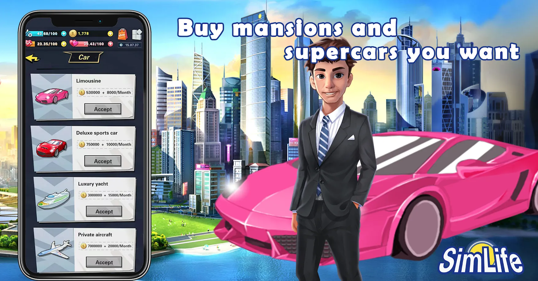 SimLife – Life Simulator Tycoon Games Simulation [мод: бесплатные покупки] Screenshot 3