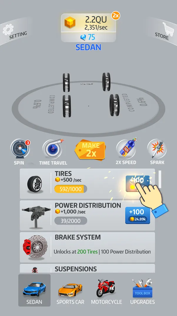 Idle Car [мод: бесплатные покупки] Screenshot 1
