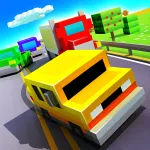Скачать взлом Blocky Highway: Traffic Racing Мод (Много денег) на Андроид