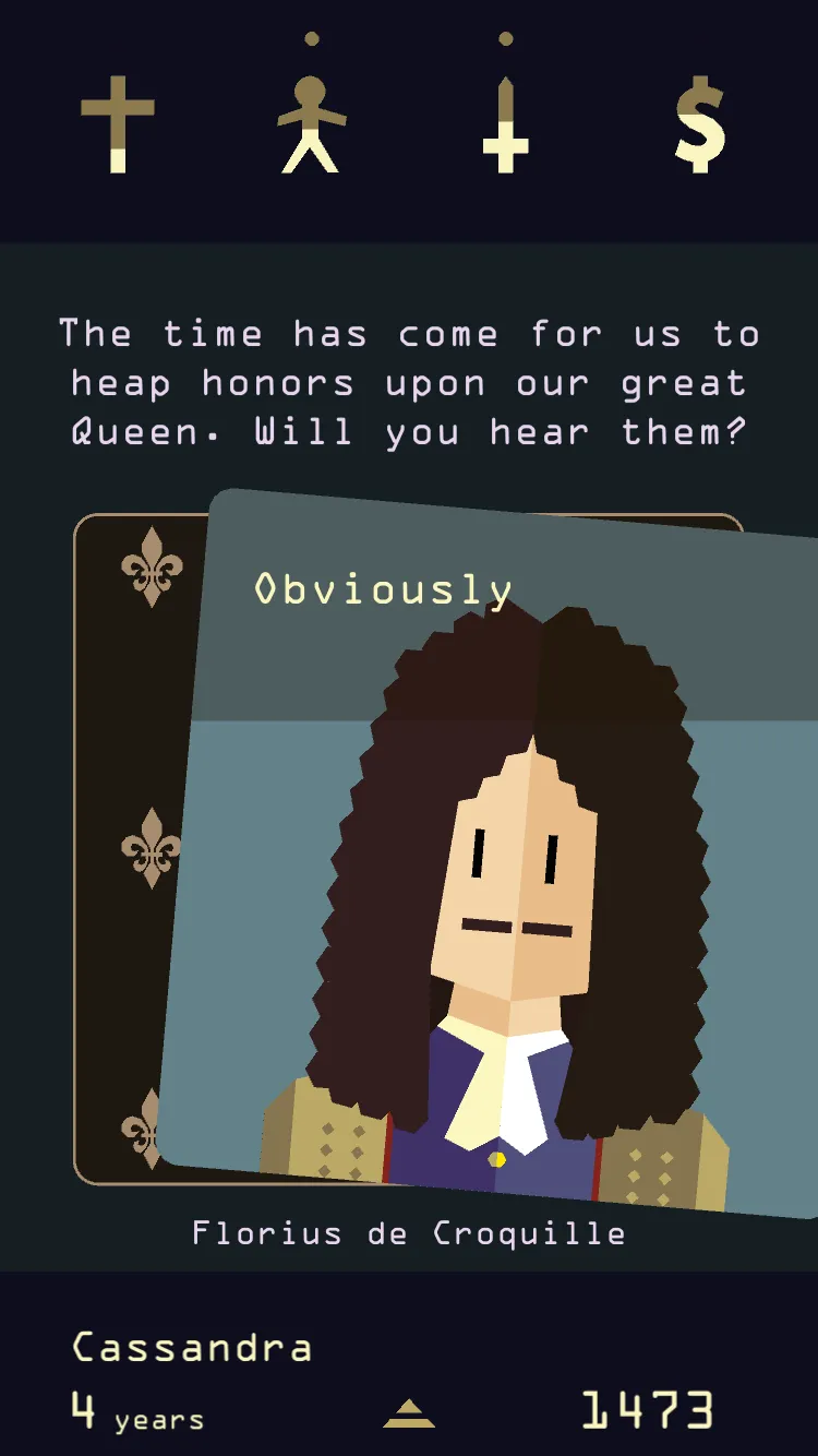 Reigns: Her Majesty v2.0.76 APK Мод (Полная версия) Screenshot 1 Reigns: Her Majesty v2.0.76 APK Мод (Полная версия) Screenshot 1
