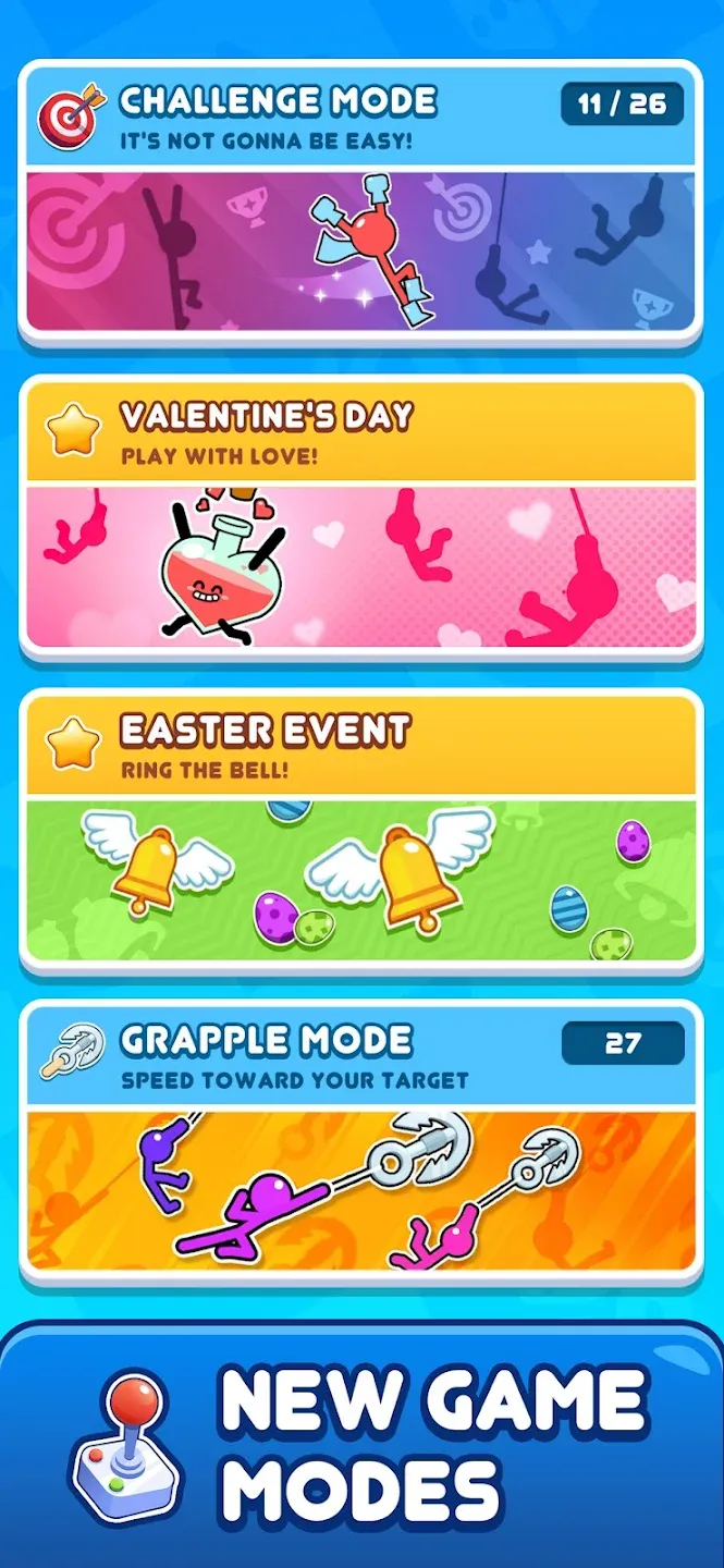 Stickman Hook v9.9.20 APK Мод (Всё открыто) Screenshot 3 Stickman Hook v9.9.20 APK Мод (Всё открыто) Screenshot 3
