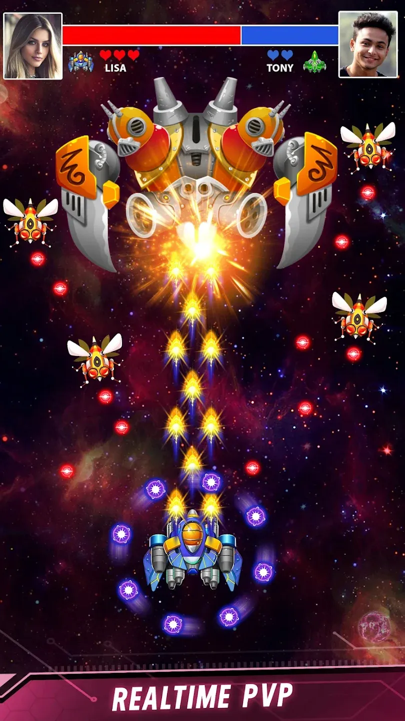 Space Shooter: Galaxy Attack v1.979 APK Мод (Мега Меню, Много денег, Режим бога) Screenshot 3