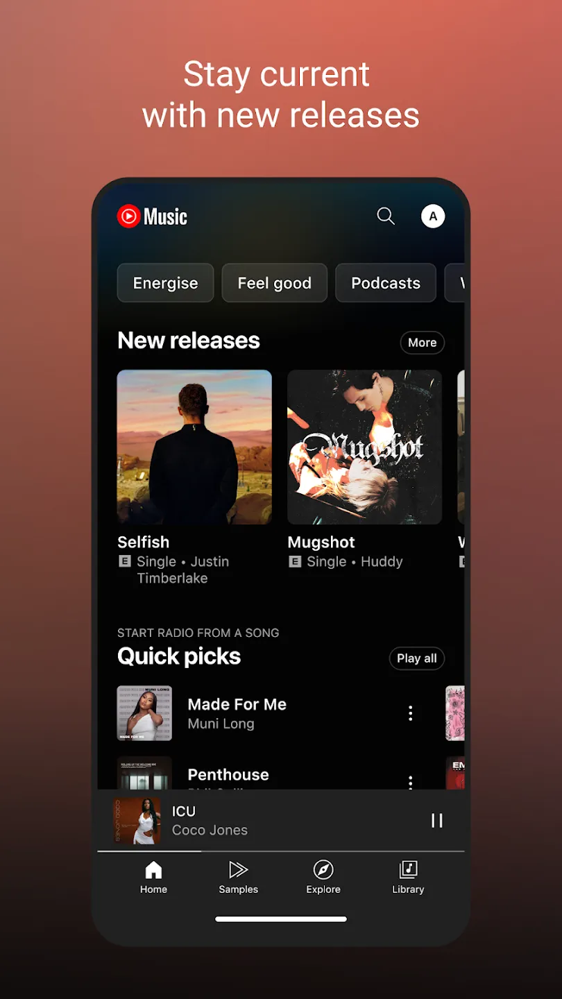 YouTube Music v9.19.50 APK Мод (Всё открыто, Premium) Screenshot 1 YouTube Music v9.19.50 APK Мод (Всё открыто, Premium) Screenshot 1