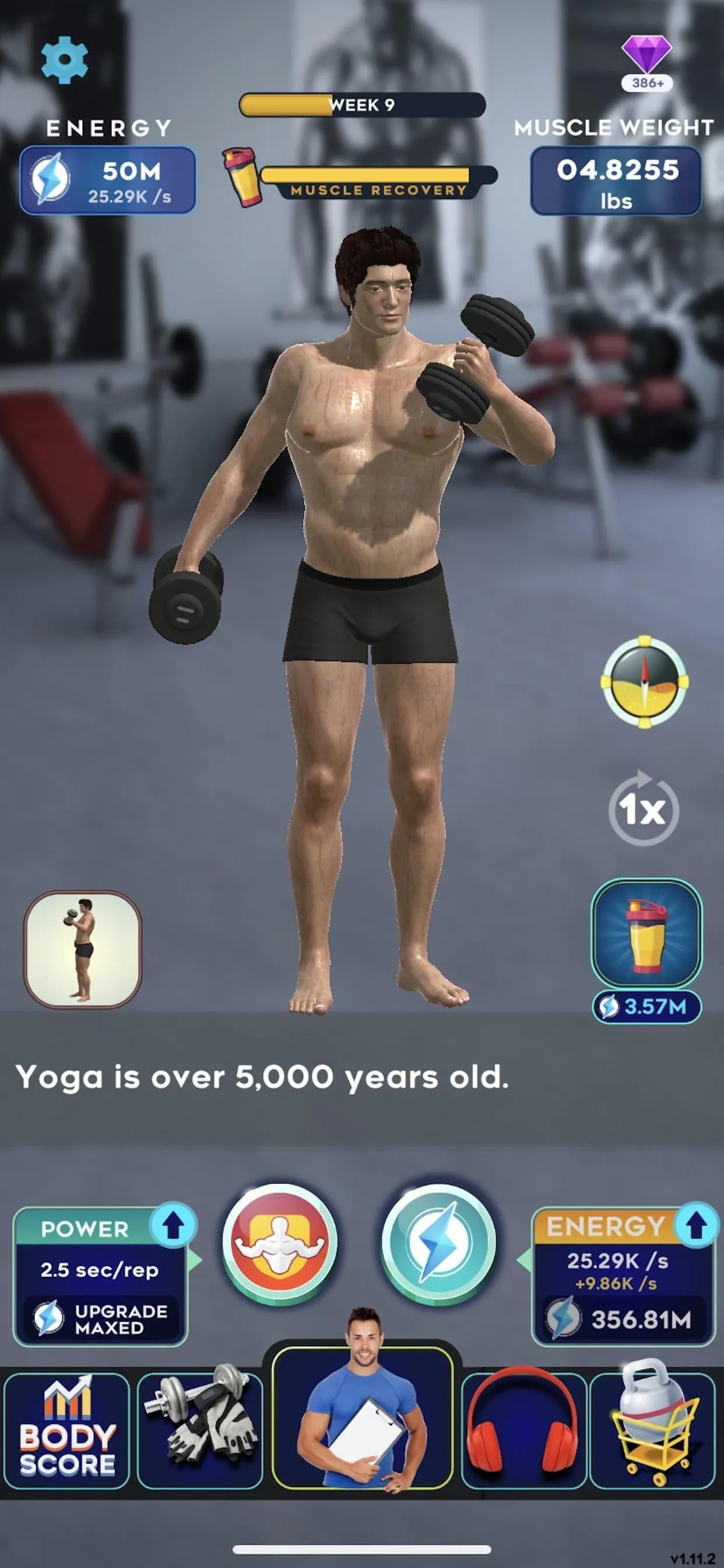 Idle Workout! v1.3.3 APK Мод (Меню, Выносливость, Потеря веса) Screenshot 1