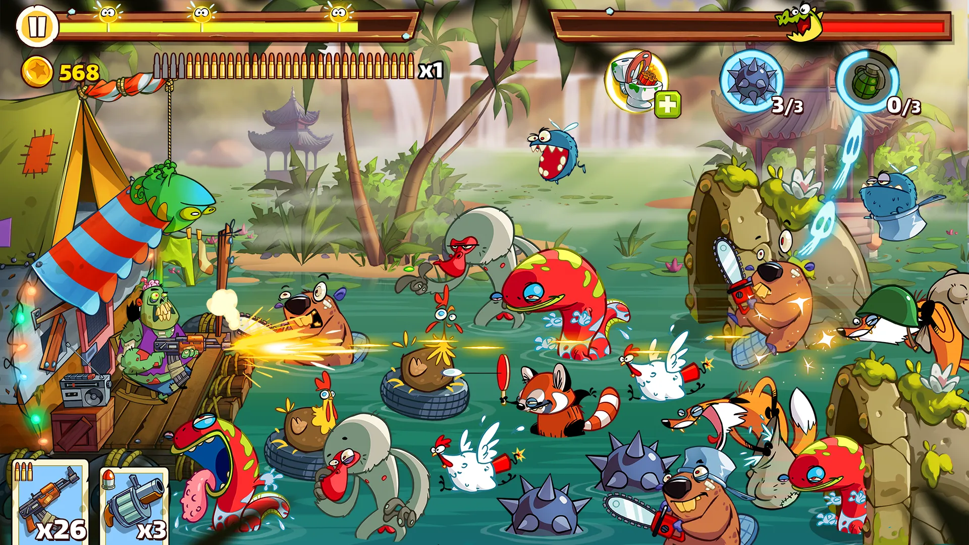 Swamp Attack 2 v1.2.0 APK Мод (Много денег) Screenshot 3 Swamp Attack 2 v1.2.0 APK Мод (Много денег) Screenshot 3