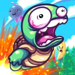 Скачать полную версию Super Toss The Turtle Мод (Много денег) на Андроид
