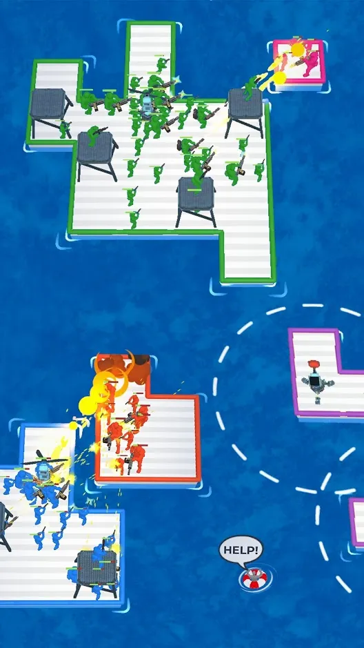 War of Rafts: Crazy Sea Battle [мод: много денег] Screenshot 2