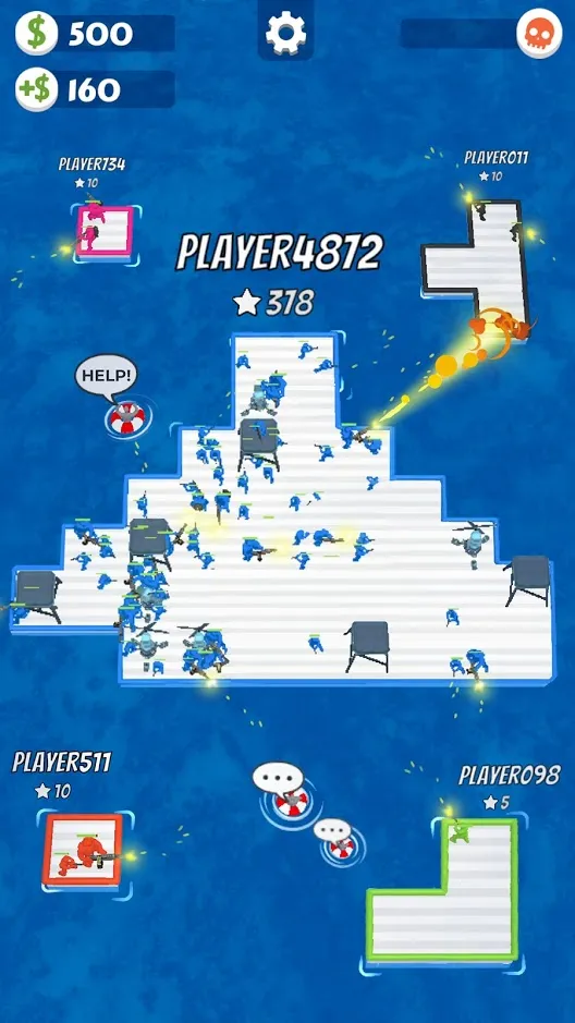 War of Rafts: Crazy Sea Battle [мод: много денег] Screenshot 4