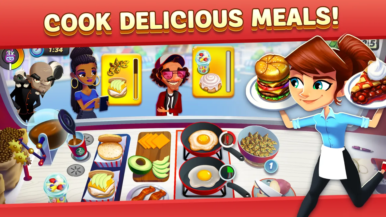 Diner DASH Adventures v1.74.0 APK Мод (Меню, Много денег) Screenshot 3 Diner DASH Adventures v1.74.0 APK Мод (Меню, Много денег) Screenshot 3