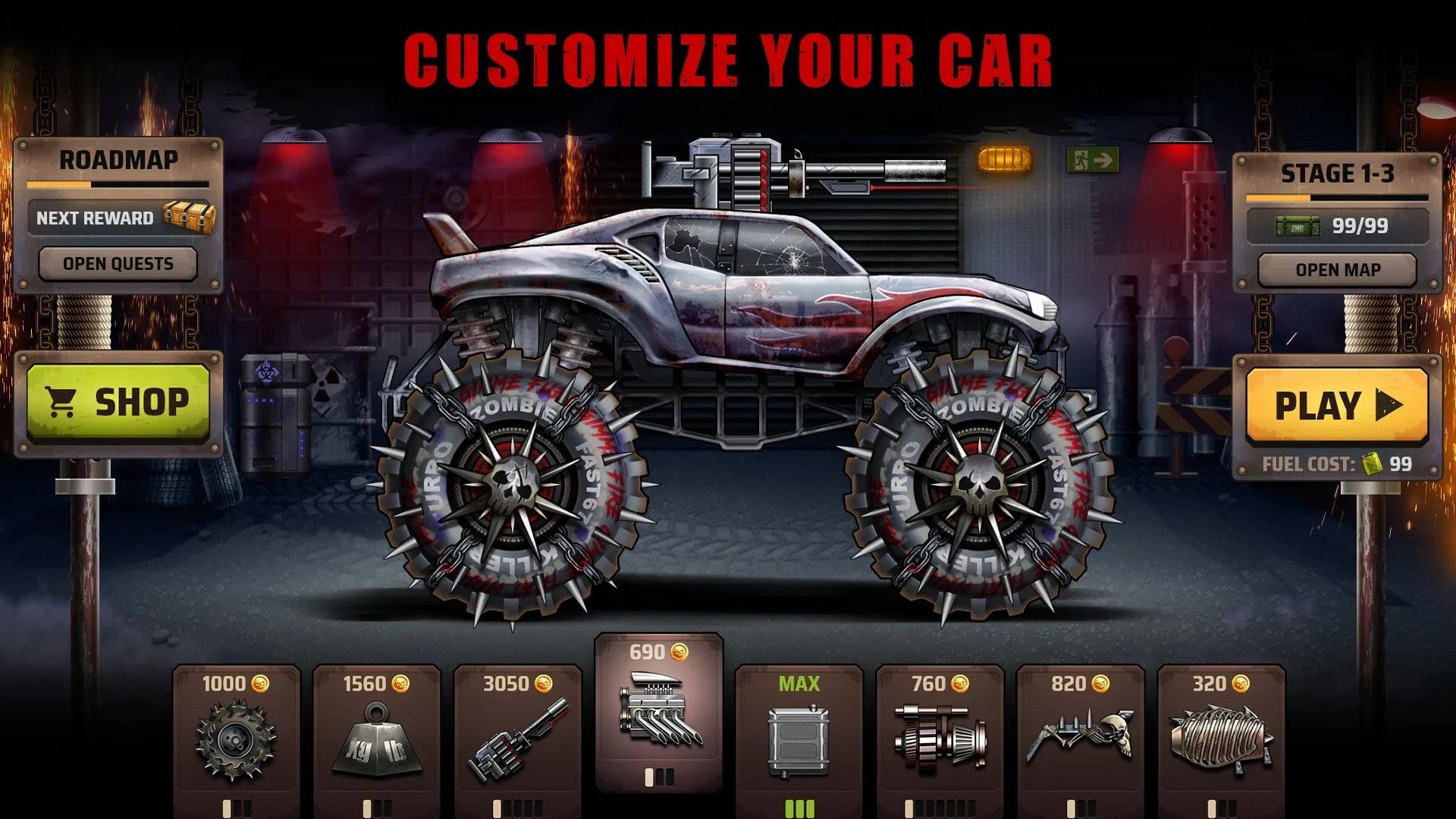 Zombie Hill Racing: Earn Climb v2.4.5 APK Мод (Много денег) Screenshot 1
