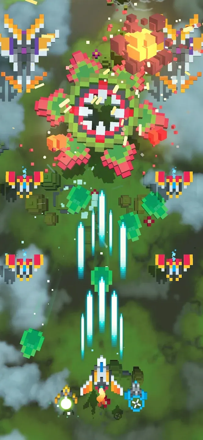 Sky Wings: Pixel Fighter 3D v3.3.8 APK Мод (Много денег) Screenshot 1