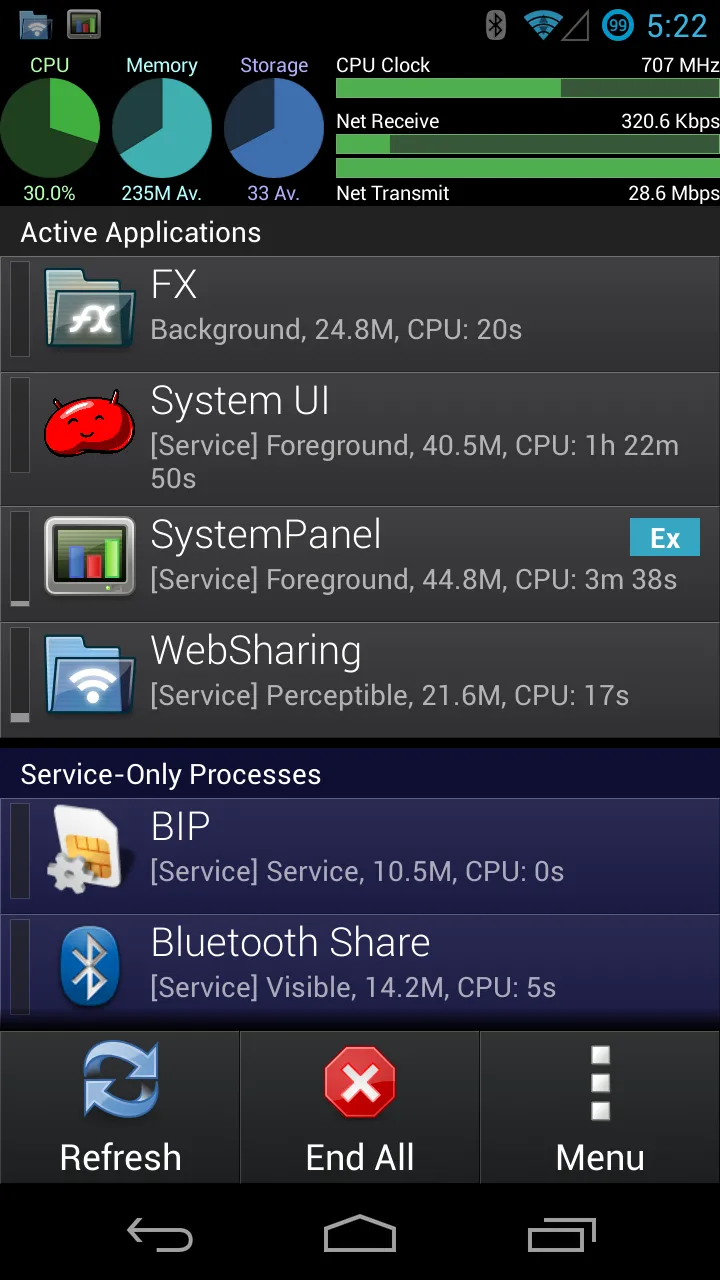 SystemPanel App / Task Manager Screenshot 1 SystemPanel App / Task Manager Screenshot 1