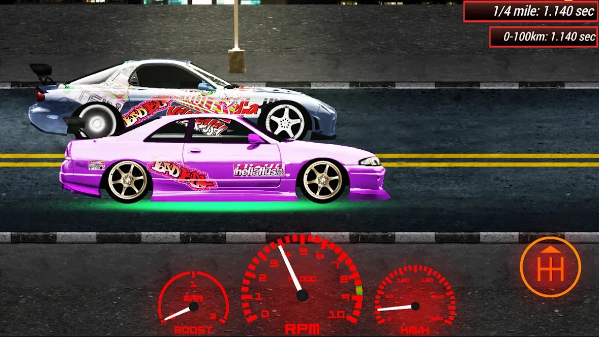 Japan Drag Racing 2D [мод: много денег] Screenshot 1