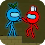 Скачать полную версию Red and Blue Stickman : Animat [мод: много денег] на Андроид