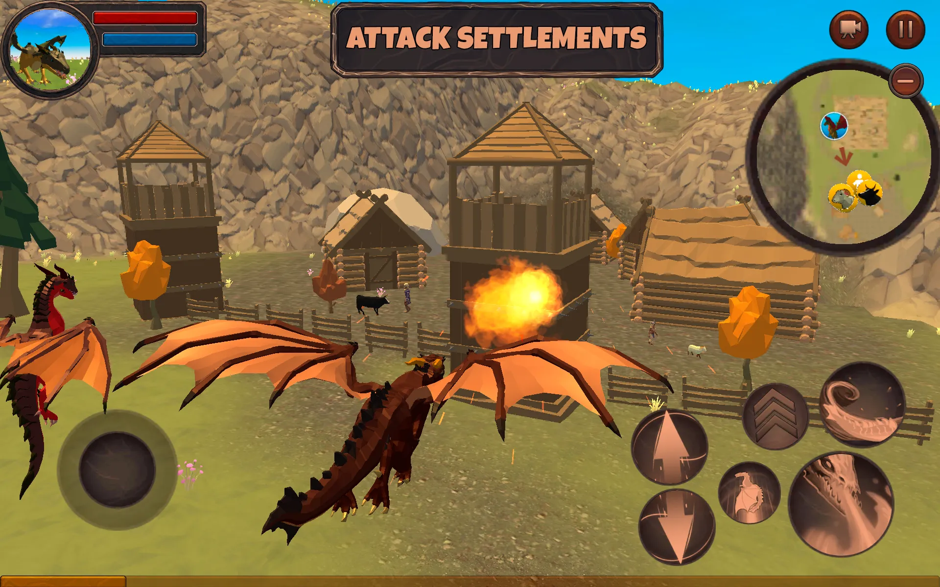 Симулятор Дракона 3D v1.1066 APK Мод (Меню, Много монет и еды) Screenshot 4