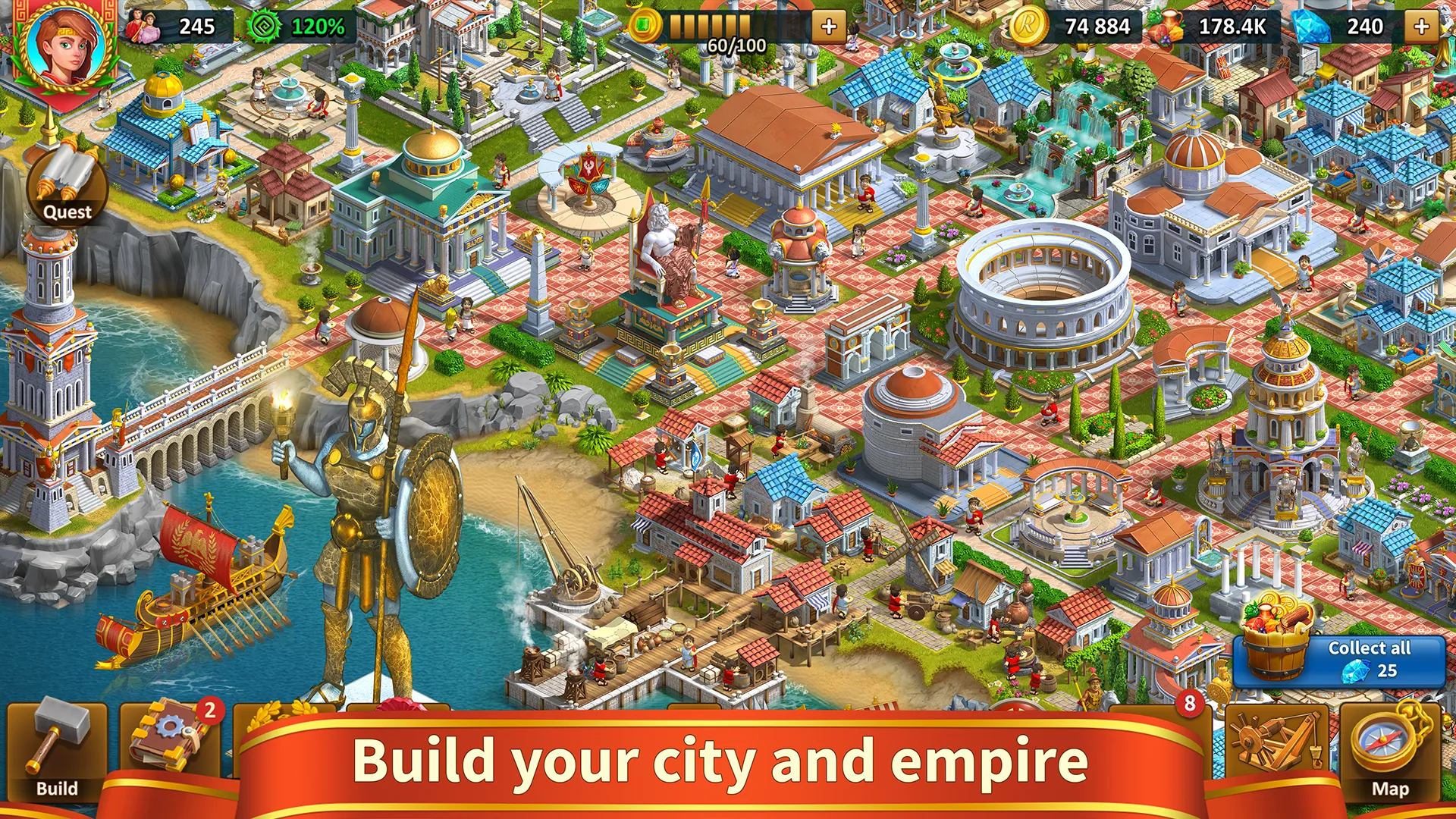 Rise of the Roman Empire v2.9.16 APK Мод (Много денег) Screenshot 1
