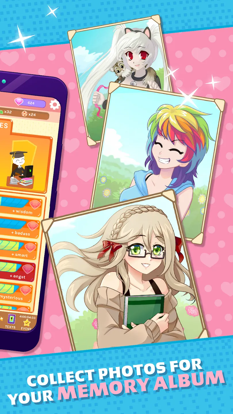 Crush Crush - Idle Dating Sim v0.445 APK Мод (Много бриллиантов) Screenshot 4