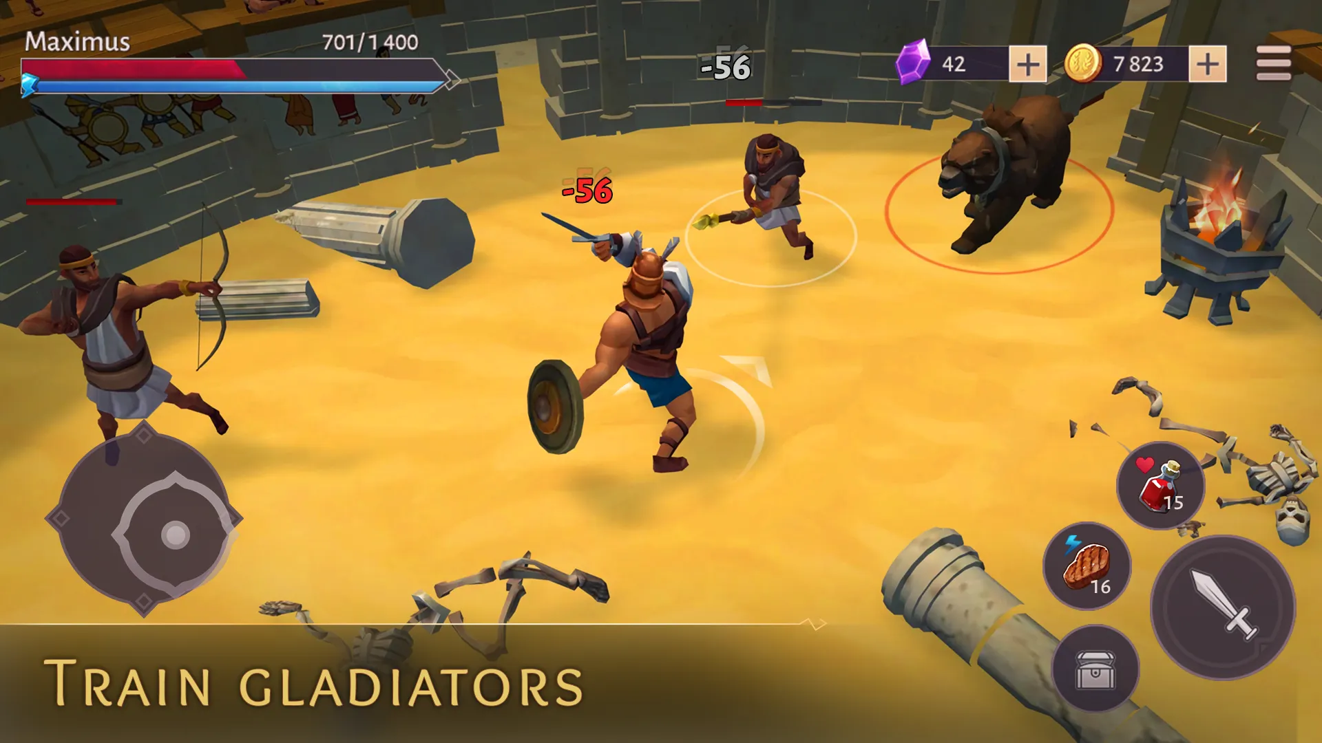 Гладиаторы: Выживание в Риме v1.37.7 APK Мод (Меню, Режим бога, Множитель атаки и скорости) Screenshot 3 Гладиаторы: Выживание в Риме v1.37.7 APK Мод (Меню, Режим бога, Множитель атаки и скорости) Screenshot 3