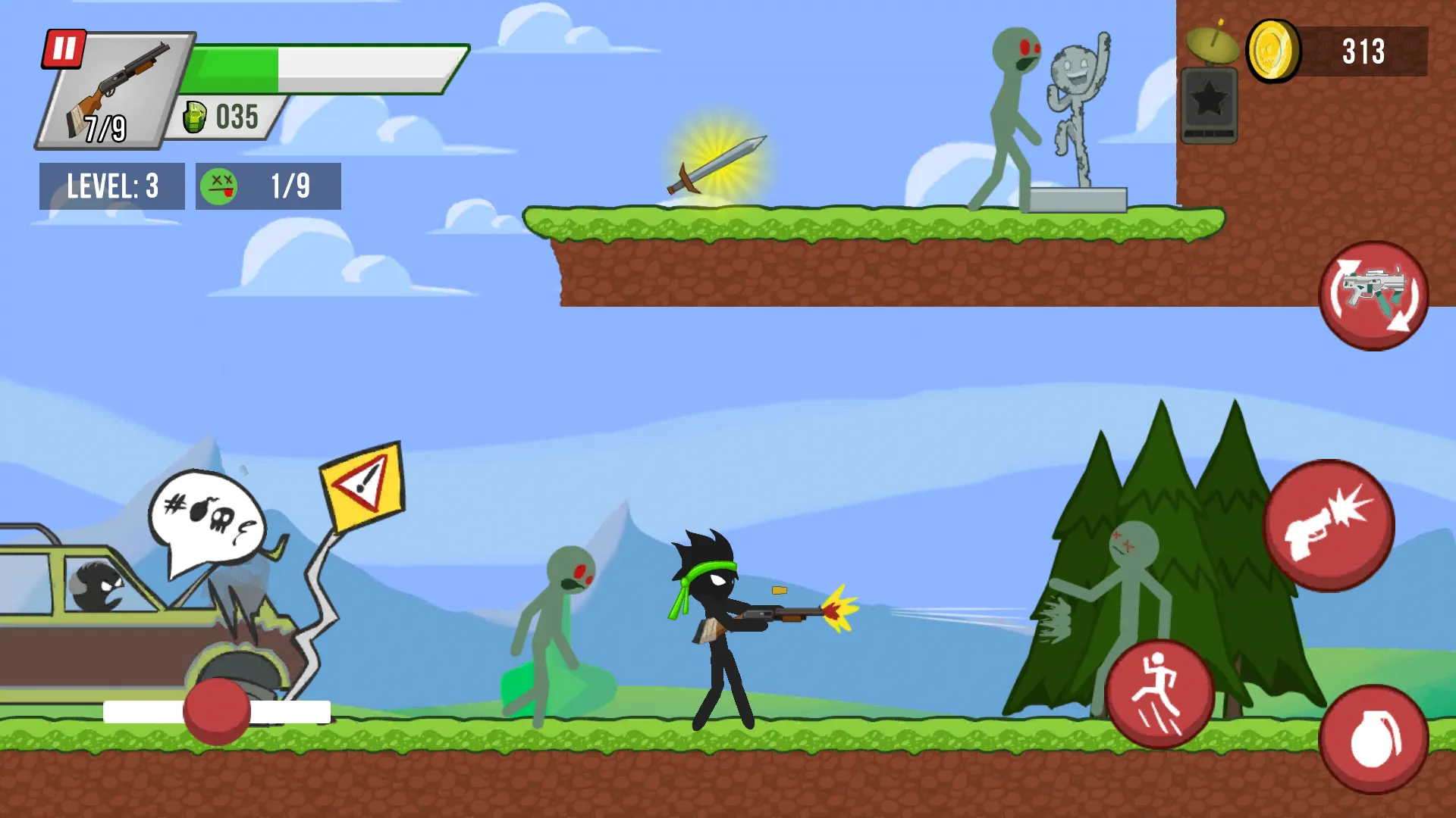 Stick vs Zombies v1.6.0 APK Мод (Меню, Режим бога, Много денег) Screenshot 1