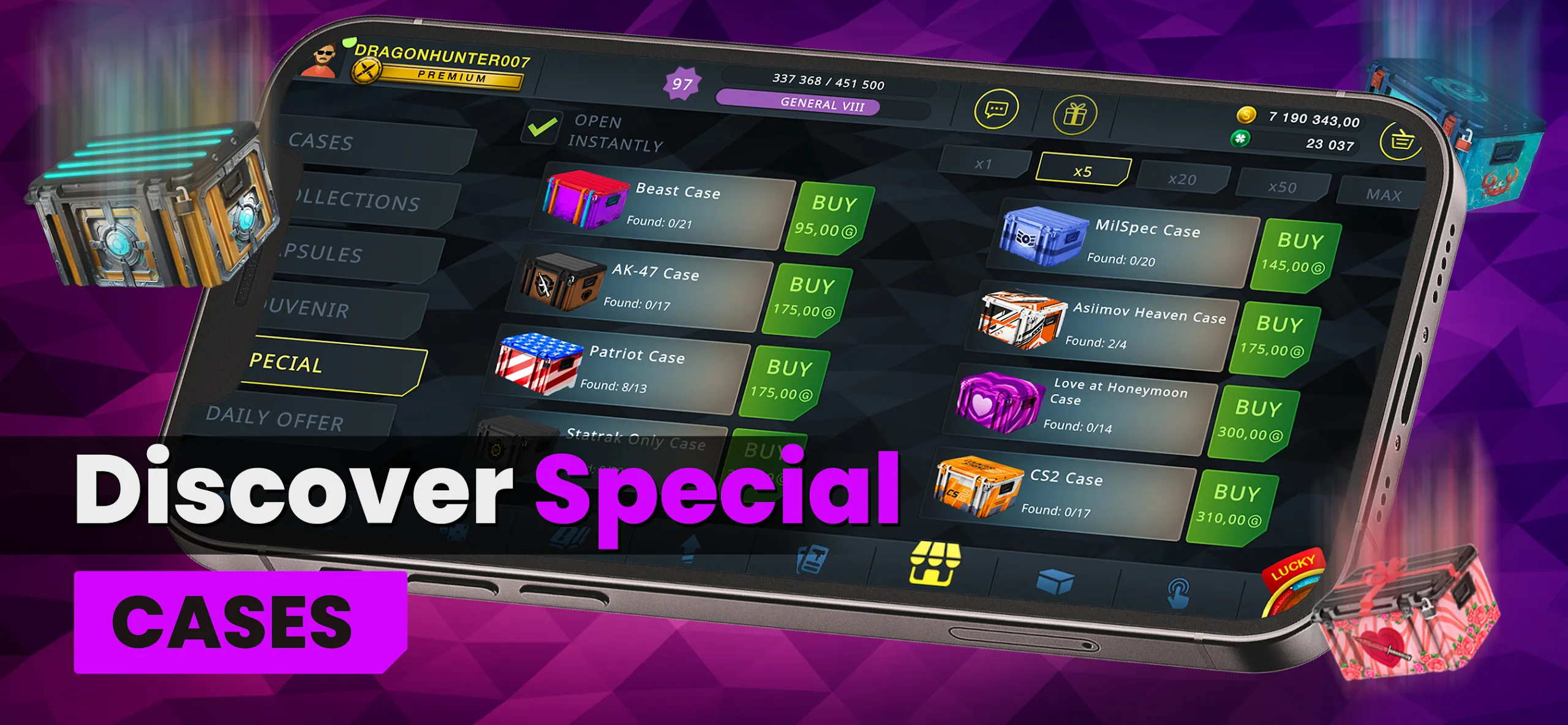 Кейсы КС ГО - Симулятор Кейсов v1.27.1 APK Мод (Много денег) Screenshot 4 Кейсы КС ГО - Симулятор Кейсов v1.27.1 APK Мод (Много денег) Screenshot 4