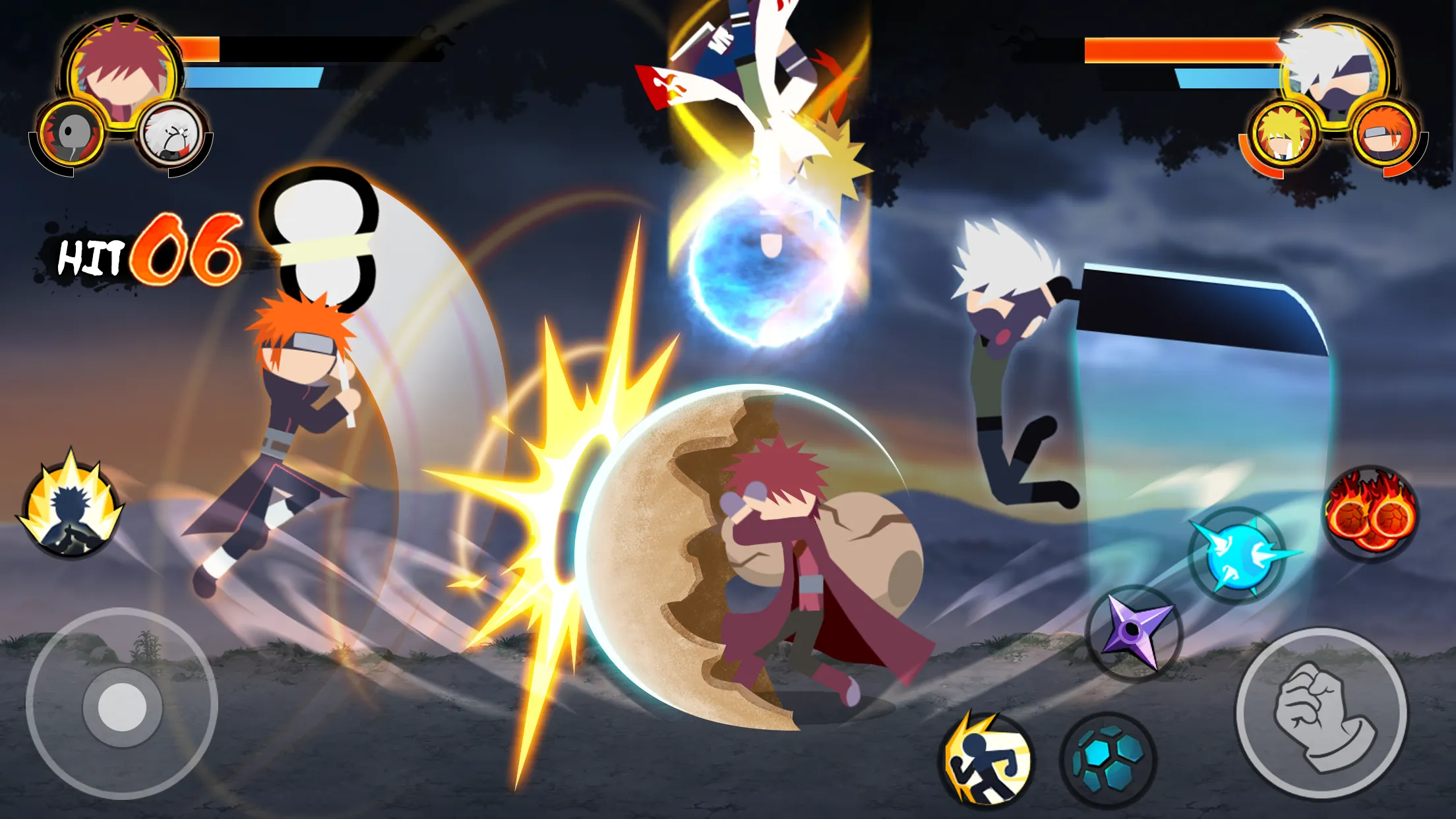 Stickman Ninja - 3v3 Battle Arena v7.3 APK Мод (Меню, Много денег, Скиллы без кулдауна) Screenshot 3