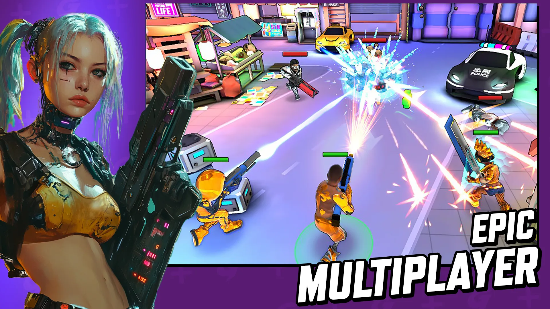 Gridpunk королевская битва v1.2.39 APK Мод (Меню, Много денег, Скорость игры) Screenshot 1