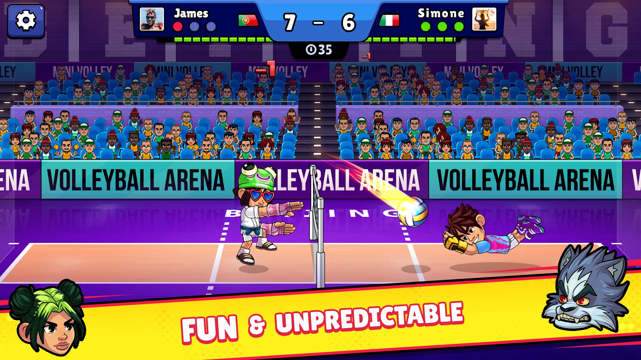 Volleyball Arena: Spike Hard v18.0.0 APK Мод (Меню, Оглушить противника, Удвоить очки) Screenshot 2