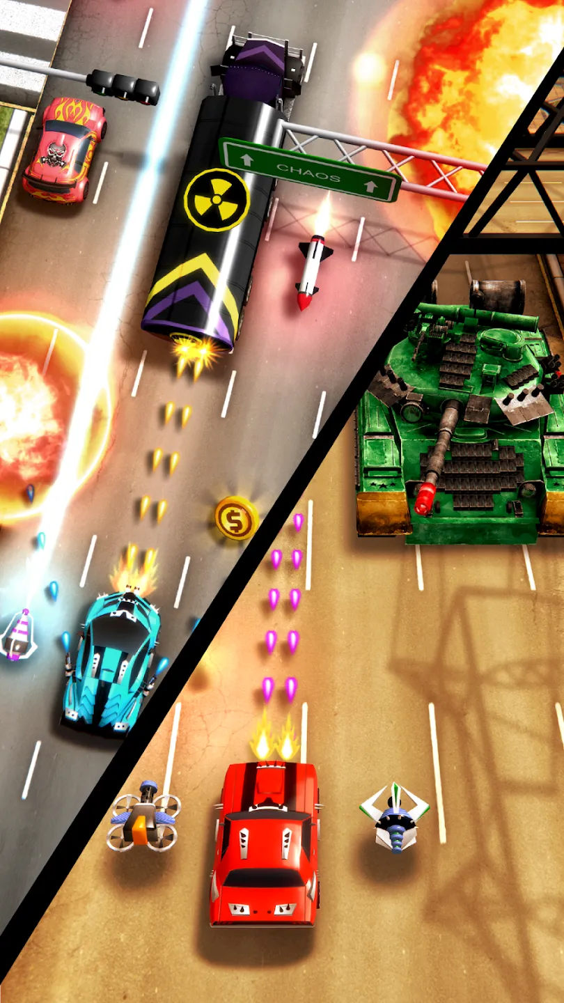 Chaos Road: Гонки и сражения v5.18.4 APK Мод (Меню, Множитель урона, Режим бога) Screenshot 3 Chaos Road: Гонки и сражения v5.18.4 APK Мод (Меню, Множитель урона, Режим бога) Screenshot 3