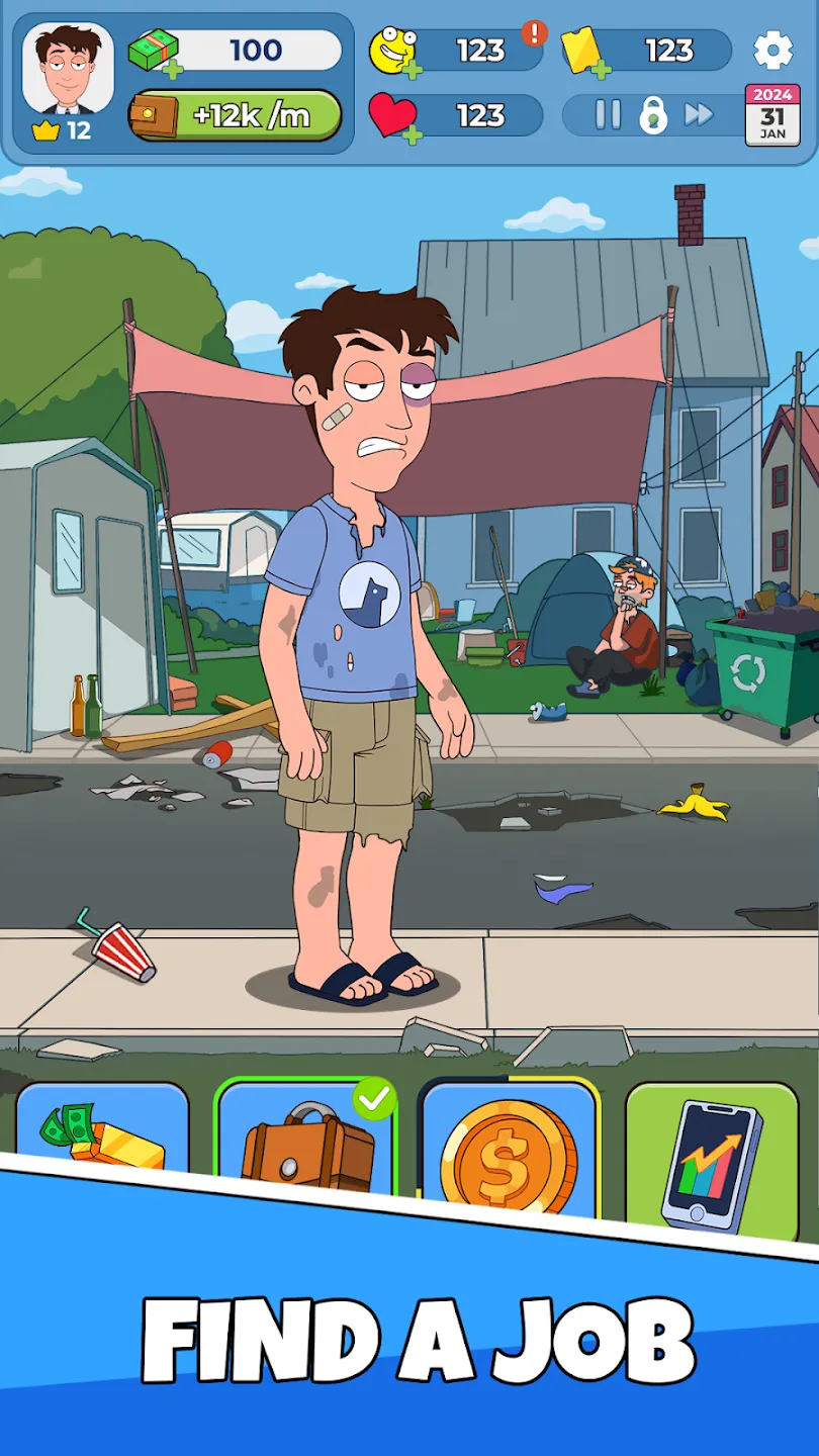Idle Guy: Симулятор Жизни v1.12.1.549 APK Мод (Меню, Много денег, Без рекламы) Screenshot 2 Idle Guy: Симулятор Жизни v1.12.1.549 APK Мод (Меню, Много денег, Без рекламы) Screenshot 2