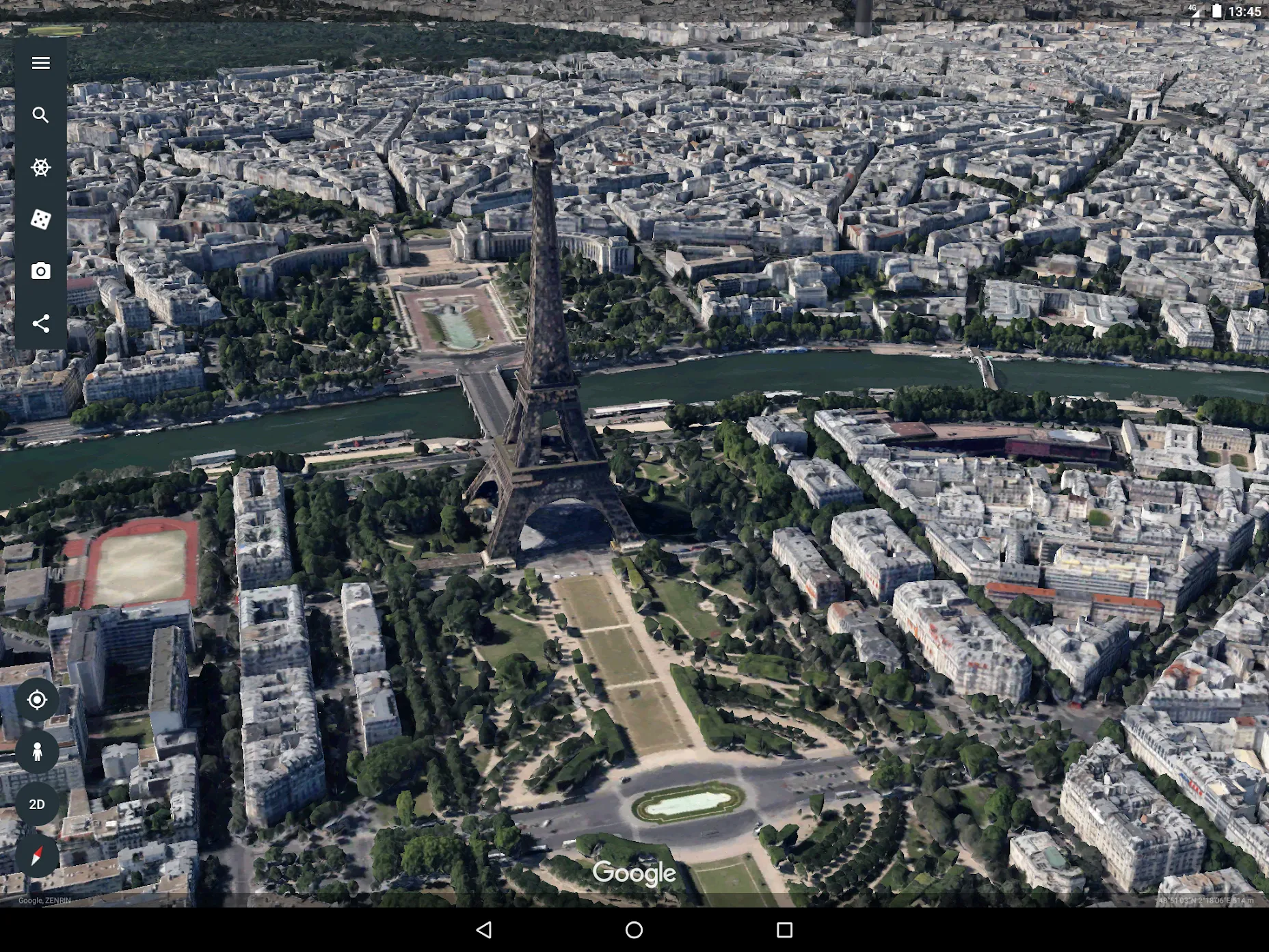 Google Планета Земля Screenshot 1 Google Планета Земля Screenshot 1